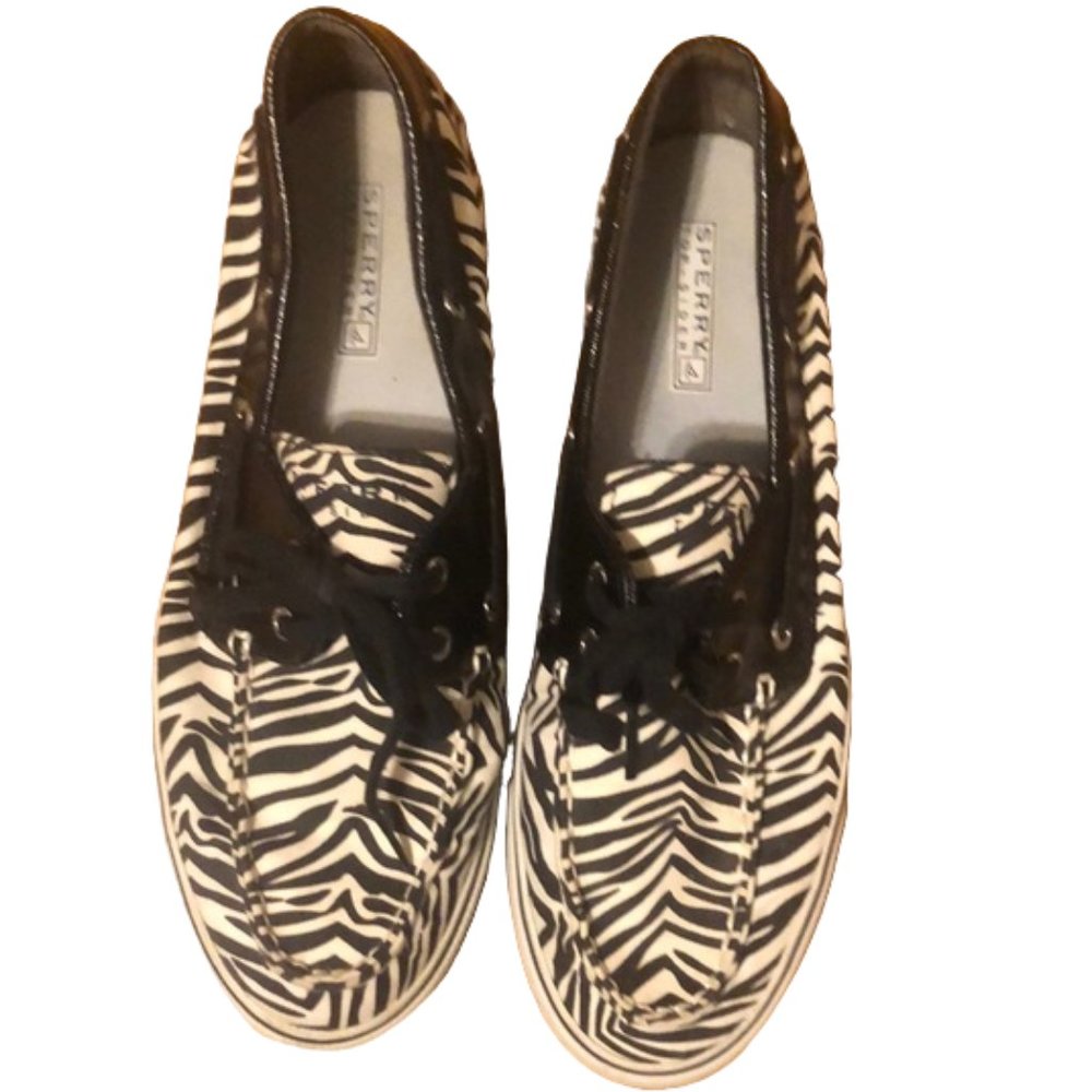 Sperry Topsider Zebra Print Boat Shoes Women's 9.5